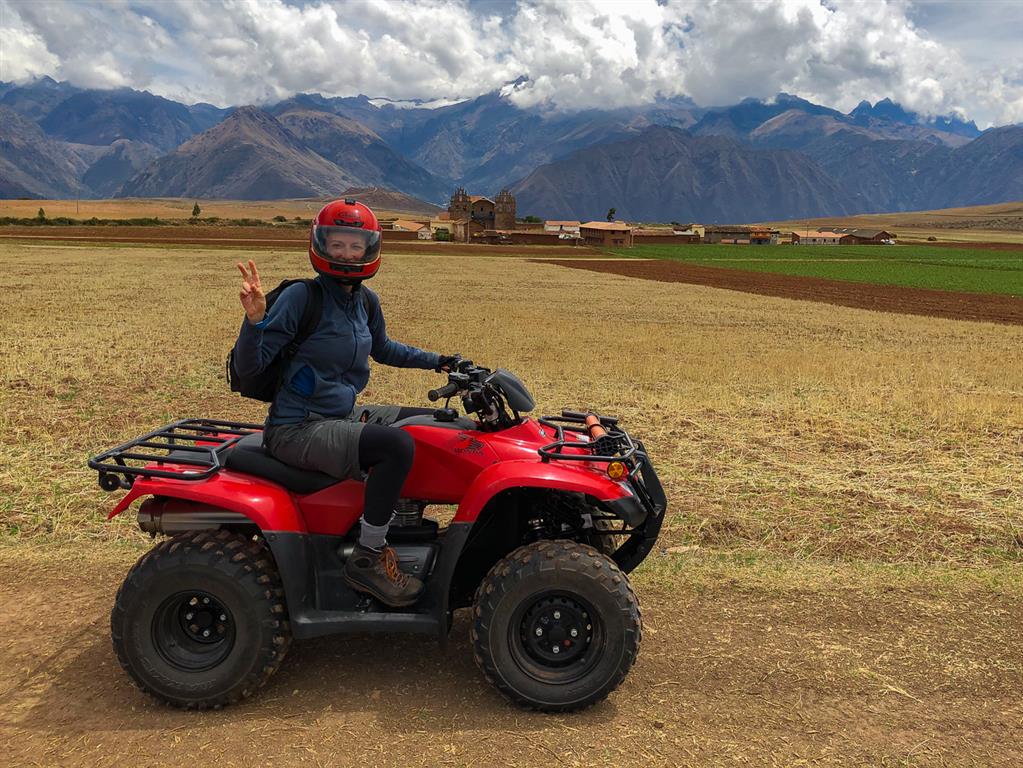 Jen on an ATV Tour in Peru - Credit: dabblinginjetlag.com
